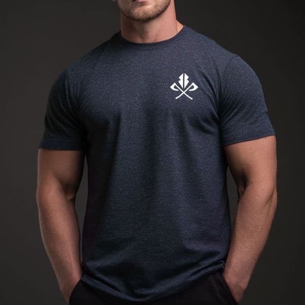 s488 logo tee Heather Navy Short Sleeve Crew Neck Tee