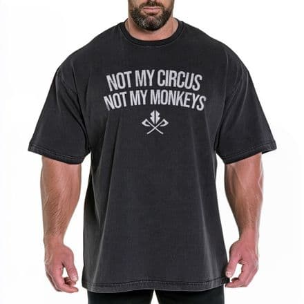 S494 Not my Circus Not my monkeys  HVY Oversized Tee - Acid Black