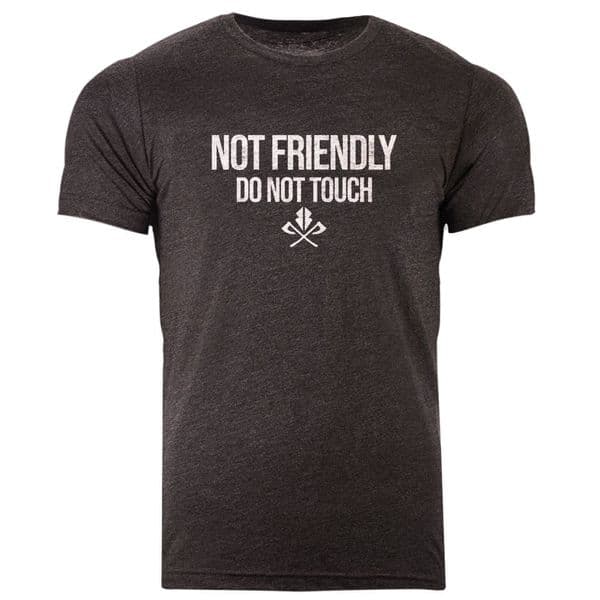 S518 Not friendly do not touch Tshirt - Dark Grey Heather
