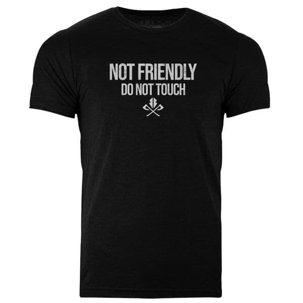 S518 Not friendly do not touch Tshirt - Heather Black