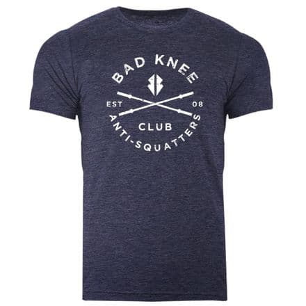 s526 Bad knee club Tee - Heather Midnight Navy