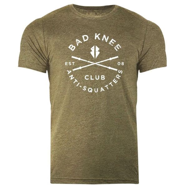 s526 Bad knee club Tee - Heather Olive