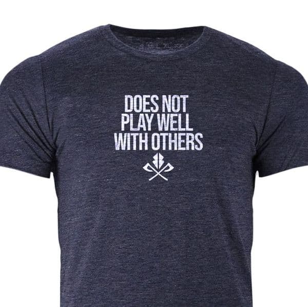 s534 Does not play well with others Tee - Heather Midnight Navy