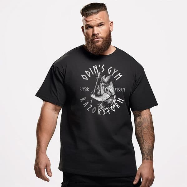 s546 odins gym Oversized Tee - Black