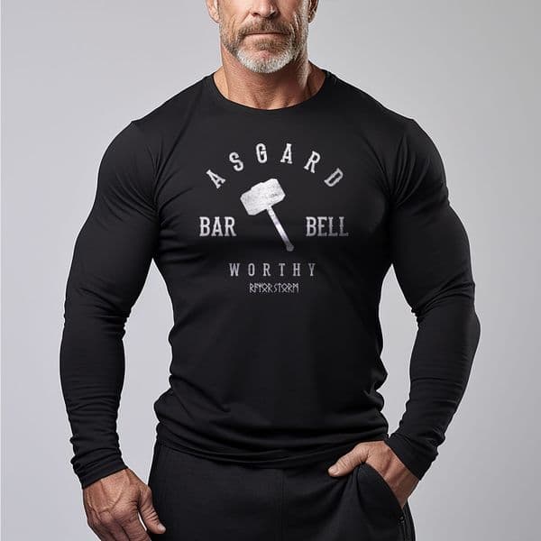 s570 asgard barbell club long sleeve tee - Black