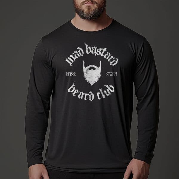 s595 mad bastard beard club long sleeve tee - Black
