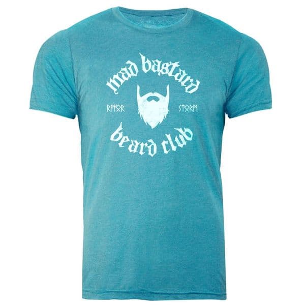s595 mad bastard beard club tee - Heather Aqua