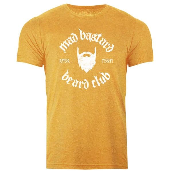 s595 mad bastard beard club tee - Heather Mustard