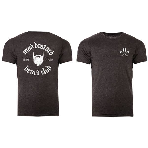 s595 reverse mad bastard beard club tee - Dark Grey Heather