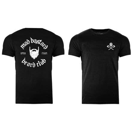 s595 reverse mad bastard beard club tee - Heather Black