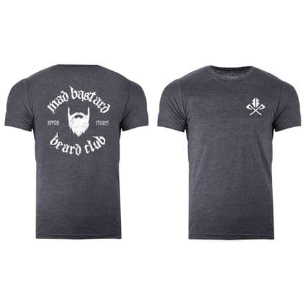 s595 reverse mad bastard beard club tee - Heather Navy