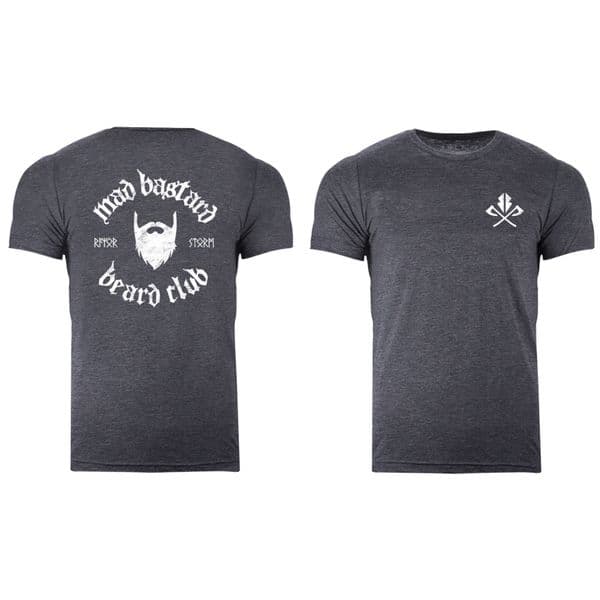 s595 reverse mad bastard beard club tee - Heather Navy