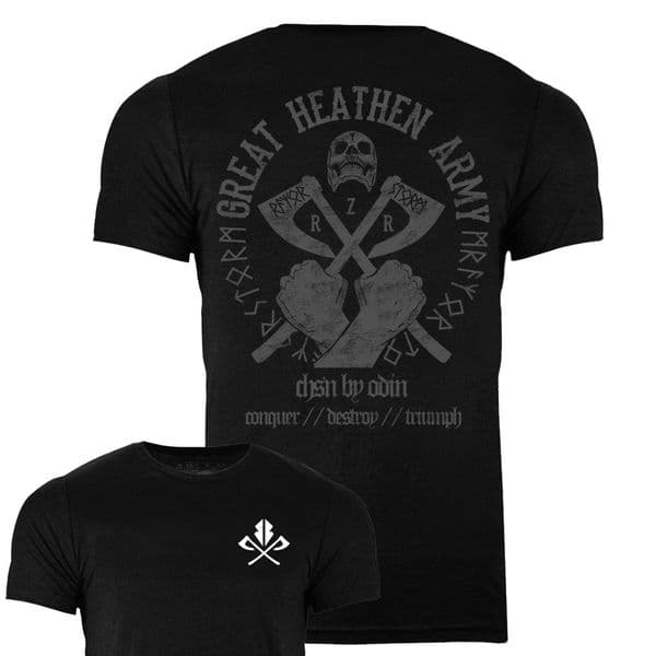s604 Great Heathen Army tee - Heather Black