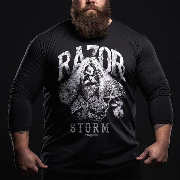 s665 thunder god long sleeve tee - Black