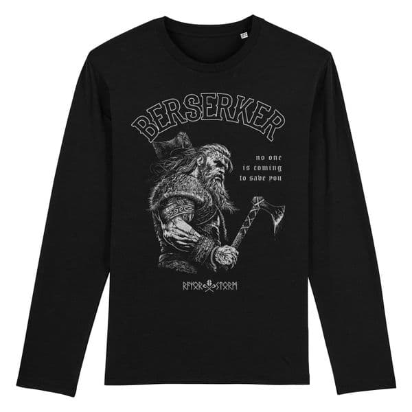 s668 berserker warrior long sleeve tee - Black