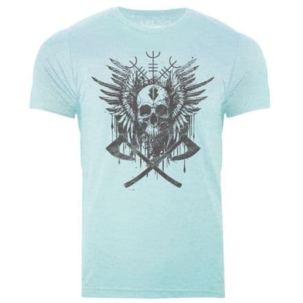 s671 Doom Crest tshirt- Heather Ice Blue