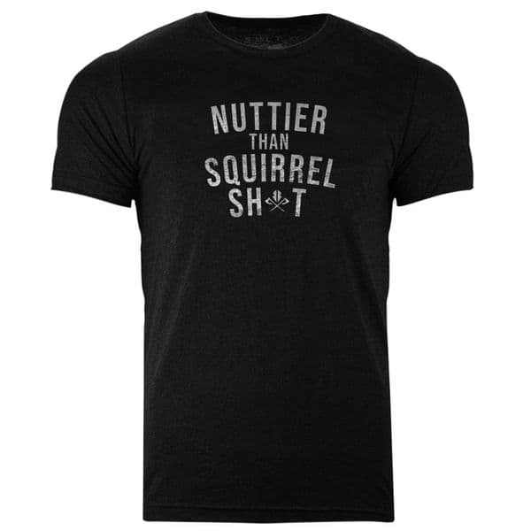 s682 Nuttier than squirrel sht - Heather Black Tee