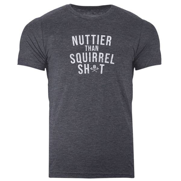 s682 Nuttier than squirrel sht - Heather Navy Tee