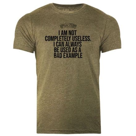 s702 I am not completely useless tee - Heather Olive