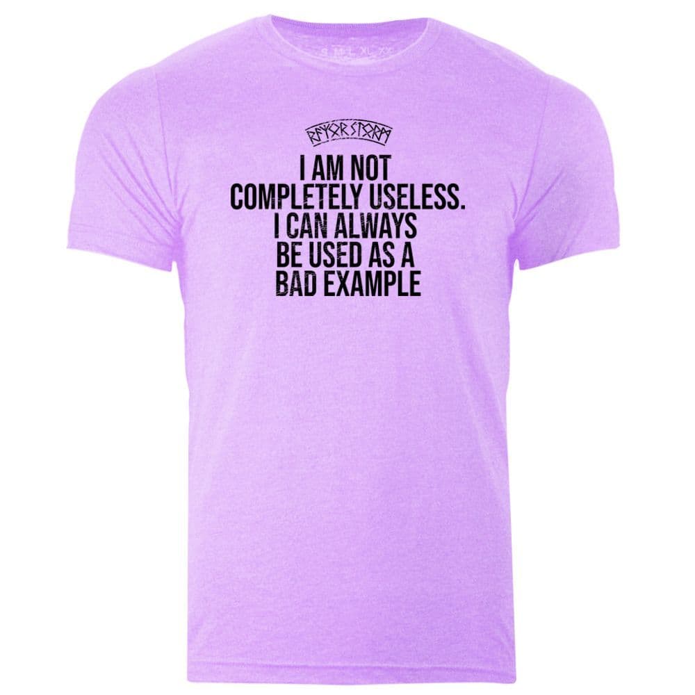 s702 I am not completely useless tee - Heather Prism Lilac