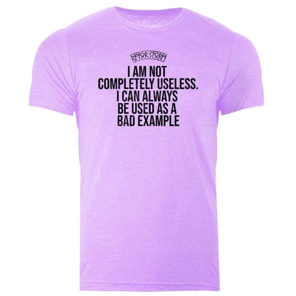 s702 I am not completely useless tee - Heather Prism Lilac