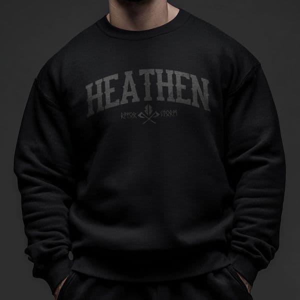 s704 Heathen 23 Heavy Sweatshirt - Black