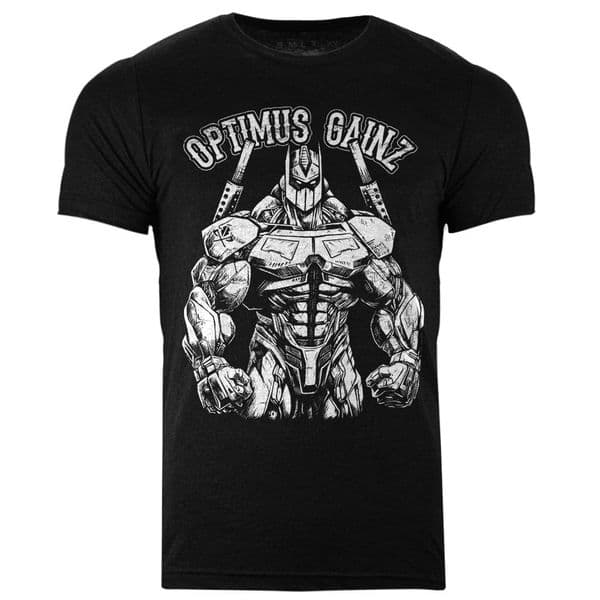s732 OptimusGainz trenformers tee - Heather Black