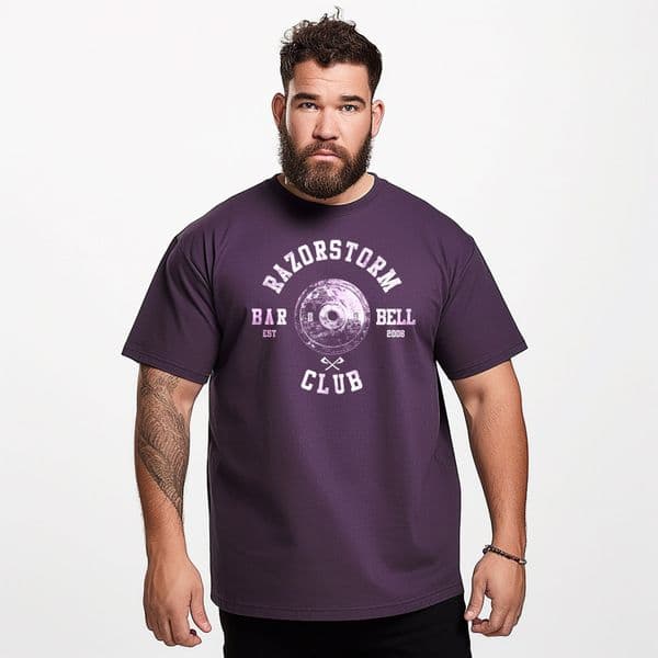 s738 Barbell club, Oversized tee Purple