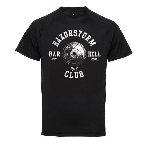 s738 Vintage Barbell Drystorm Tee - Black