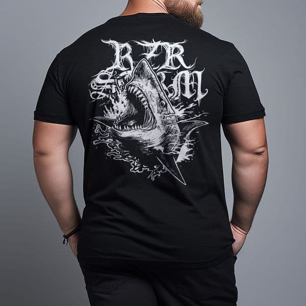 s754 Death Below tee - Heather Black