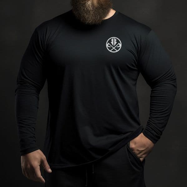 s757 kamon long sleeve tee - Black