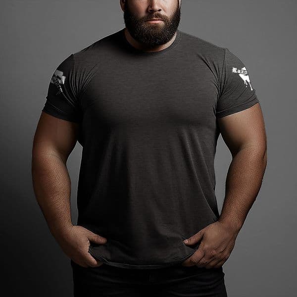 s760 vintage sleeve tee - Dark Grey Heather