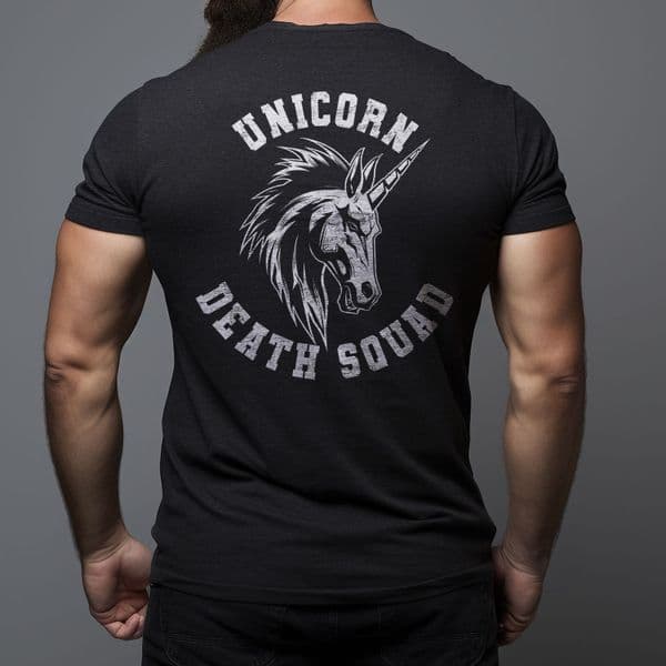s764 UDS Unicorn Death Squad v3 tee - Heather Black