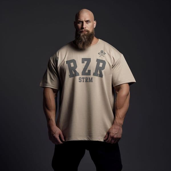 s767 RZRSTRM Heavy Oversized Tee - Sand