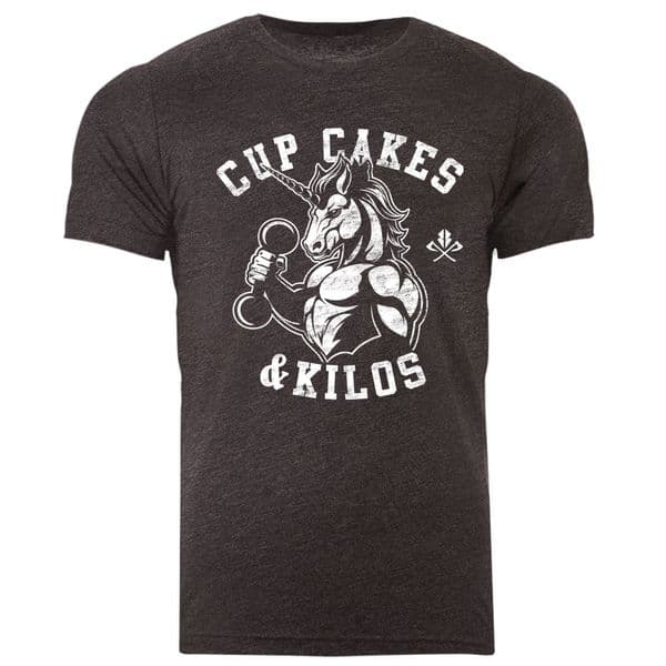 s769 Cupcakes and Kilos tee - Dark Gray Heather