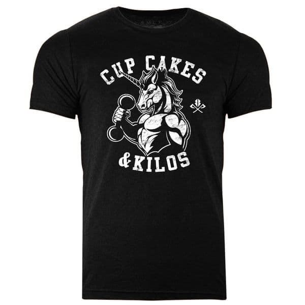 s769 Cupcakes and Kilos tee - Heather Black