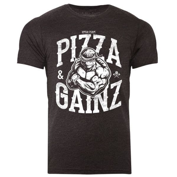 s778 Pizza and Gainzz tee - Dark Gray Heather