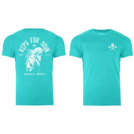 s832 Reverse reps for odin V24 tshirt - Heather Sea Green