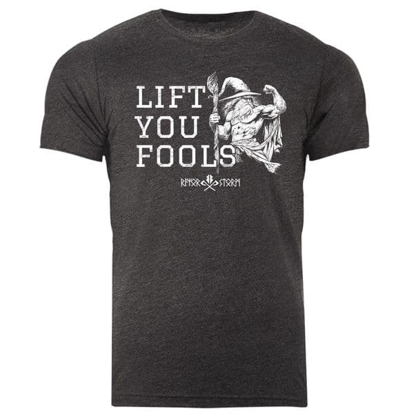 s857 Lift you fools T-shirt - Dark Grey Heather