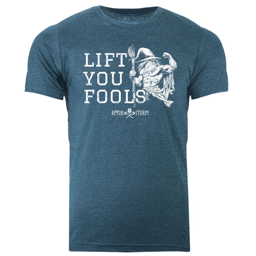 s857 Lift you fools T-shirt - Heather Deep Teal