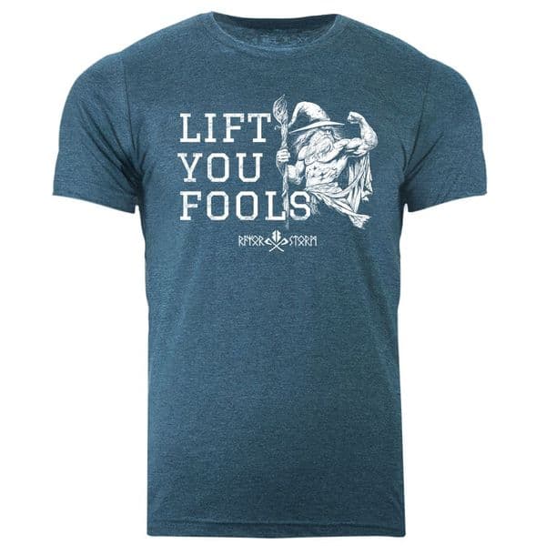 s857 Lift you fools T-shirt - Heather Deep Teal