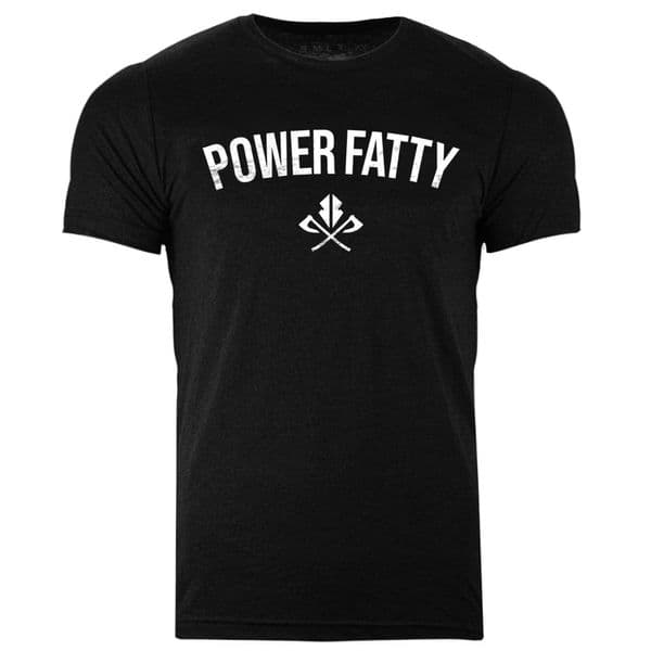 s864 power fatty T-shirt - Heather Black