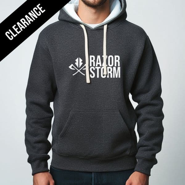 s878 winter hoodie Clearance - Black Melange / White