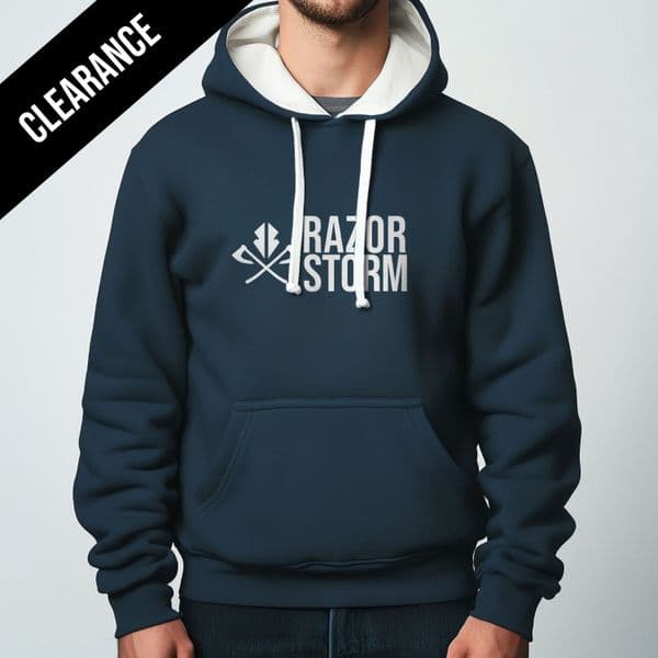 s878 winter hoodie Clearance - Deep Sea Blue / White