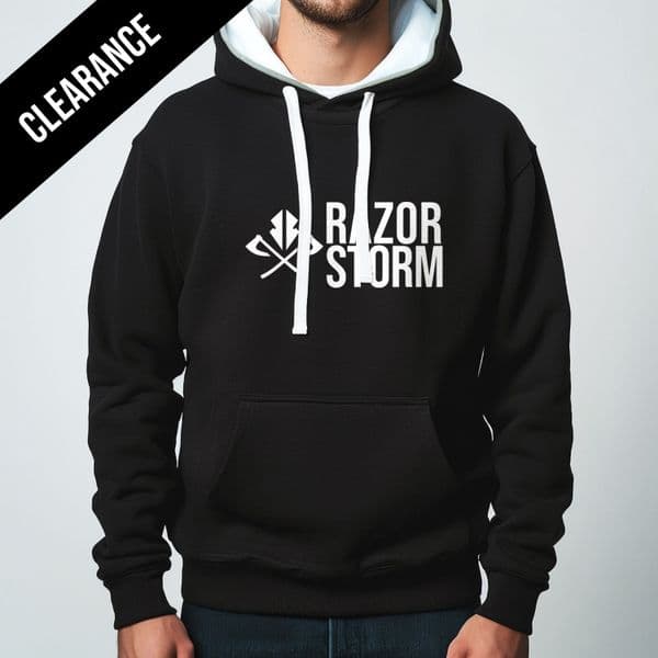 s878 winter hoodie Clearance - Dusty Black / White