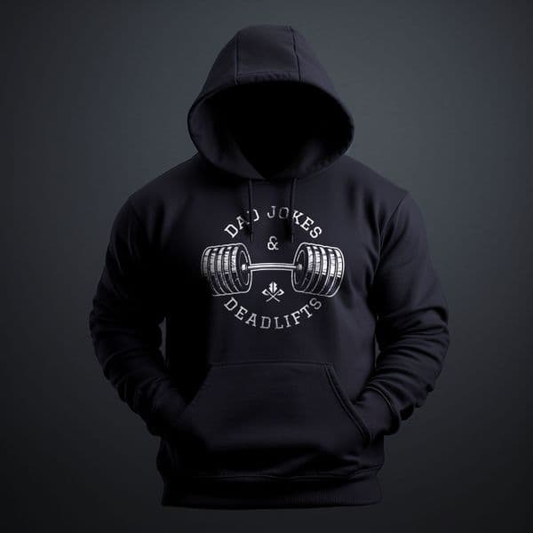 s887 Dad jokes and deadlifts winter hoodie - Navy
