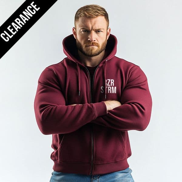 s897 Clearance zip winter hoodie - Maroon