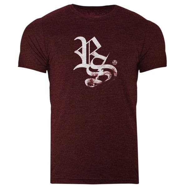 s905 Script tshirt - Heather Cardinal
