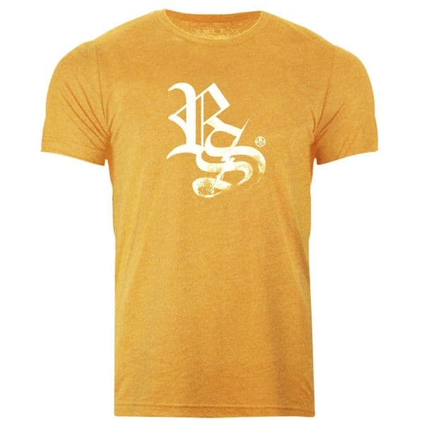 s905 Script tshirt - Heather Mustard