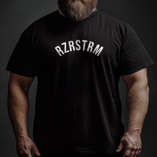 s910 rzrstrm hvy weight oversized Tee - Black